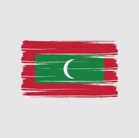 maldivernas flagga penseldrag. National flagga vektor