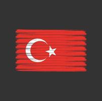 türkei flagge pinselstriche. Nationalflagge vektor