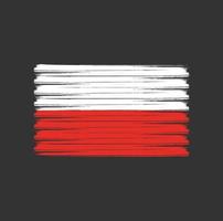 polska flaggan penseldrag. National flagga vektor