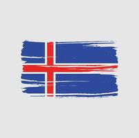 Bürste der isländischen Flagge. Nationalflagge vektor