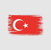 Türkei-Flagge-Pinsel-Design. Nationalflagge vektor