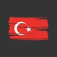 Bürste mit türkischer Flagge. Nationalflagge vektor