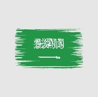 saudi-arabien-flaggenbürstendesign. Nationalflagge vektor