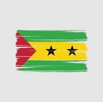 sao tome flagga penseldrag. National flagga vektor