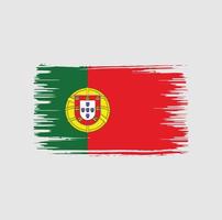 Pinseldesign mit portugiesischer Flagge. Nationalflagge vektor