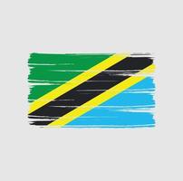 tanzania flagga penseldrag. National flagga vektor