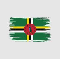 dominica flagga borste design. National flagga vektor