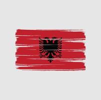 albanische flagge pinselstriche. Nationalflagge vektor