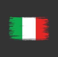 Pinseldesign mit italienischer Flagge. Nationalflagge vektor