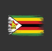 Simbabwe-Flaggenbürstendesign. Nationalflagge vektor