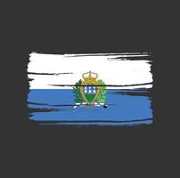 san marino flagga borste. National flagga vektor