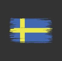 Pinseldesign der schwedischen Flagge. Nationalflagge vektor