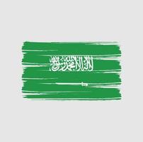 Pinselstriche der saudi-arabischen Flagge. Nationalflagge vektor