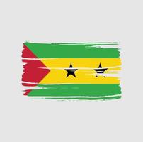 Bürste für die Flagge von Sao Tome und Principe. Nationalflagge vektor
