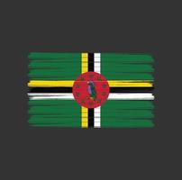 dominica flagga penseldrag. National flagga vektor