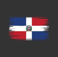 Flaggenbürstendesign der Dominikanischen Republik. Nationalflagge vektor