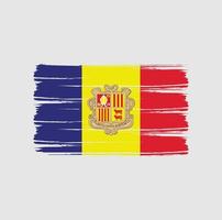 Pinselstriche der Andorra-Flagge. Nationalflagge vektor