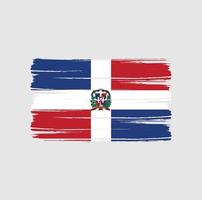 penseldrag för dominikanska republikens flagga. National flagga vektor