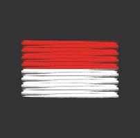 Pinselstriche der indonesischen Flagge. Nationalflagge vektor