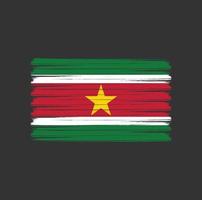 Pinselstriche der Surinam-Flagge. Nationalflagge vektor