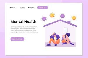 unikt modernt platt designkoncept för mental hälsa för webbplats och mobilwebbplats. mall för målsida. lätt att redigera och anpassa. vektor illustration