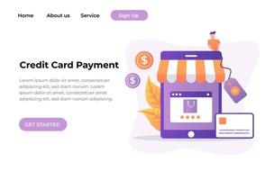 målsida för kreditkortsbetalning vektor