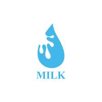 Wassertropfenmilch Logo Template-Vektorillustration