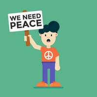 Vektor von wir brauchen Frieden. perfekt für friedliche Inhalte, Kriegsverhütung usw.