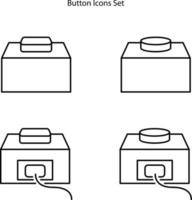 Schaltflächensymbole gesetzt isoliert auf weißem Hintergrund. Schaltflächensymbol dünne Linie Umriss lineares Schaltflächensymbol für Logo, Web, App, ui. Schaltflächensymbol einfaches Zeichen. vektor