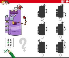 Schattenspiel für Kinder mit Cartoon-Roboterfigur vektor