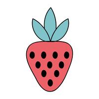 köstliche Erdbeer-Bio-Obst-Lebensmittel vektor