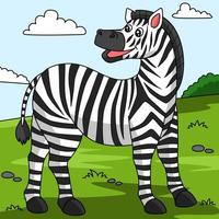 zebra tecknad färgade djur illustration vektor