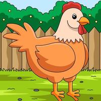 huhn cartoon farbige tierillustration vektor