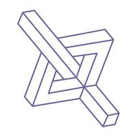Illusionsformen. 3D-Geometrie. optische Täuschung Figur. heilige Geometrie. Logo. vektor