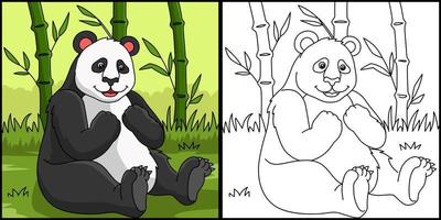 panda målarbok färgad illustration vektor