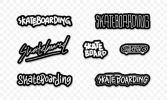 skateboard handgeschriebene typografiesammlung vektor