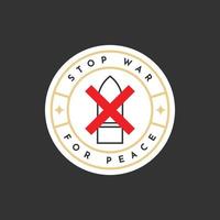 stop war logotyp etikett malldesign vektor