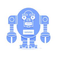 Bot Icon. Chatbot Icon Concept. Söt leende robot. Vektor Modern Line Karaktär Isolerad På Vit Bakgrund. Outline Robot Sign Design.