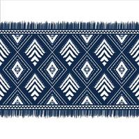 weiße Raute auf Indigoblau. geometrisches ethnisches orientalisches Muster traditionelles Design für Hintergrund, Teppich, Tapete, Kleidung, Verpackung, Batik, Stoff, Vektorillustrationsstickereiart vektor