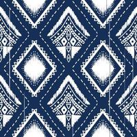 weiße Raute auf Indigoblau. geometrisches ethnisches orientalisches Muster traditionelles Design für Hintergrund, Teppich, Tapete, Kleidung, Verpackung, Batik, Stoff, Vektorillustrationsstickereiart vektor
