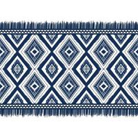 Navy Indigo Blue Diamond auf weißem Hintergrund. traditionelles Design des geometrischen ethnischen orientalischen Musters für, Teppich, Tapete, Kleidung, Verpackung, Batik, Stoff, Vektorillustrationsstickereiart vektor