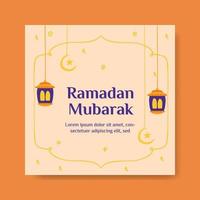 ramadan mubarak bannermall för sociala medier. platt illustration vektorgrafik. vektor