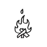 Feuer-Symbol im Doodle-Stil. niedliches und minimalistisches illustrationsdesign vektor