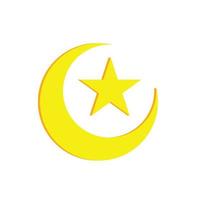 islamisk gul platt ikon isolerade vektor