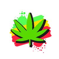 Medizinischer Hanf Logo With Marihuana Leaf Watercolor Style Vector