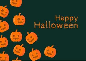 Happy Halloween-Grußkarte mit einem orangefarbenen Kürbis und einem strukturierten Hintergrund. glückliche halloween-grußkarte mit einem orange kürbis und einem strukturierten dunklen hintergrund vektor