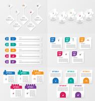 Satz von Infografiken Elementvorlage mit Optionen. vektor