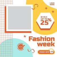 groovy fashion week sale flyer social media post banner vorlage vektor