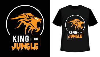 König des Dschungel-Vektor-T-Shirt-Designs. vektor