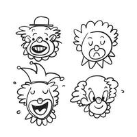 handritad doodle clown illustration isolerade vektor